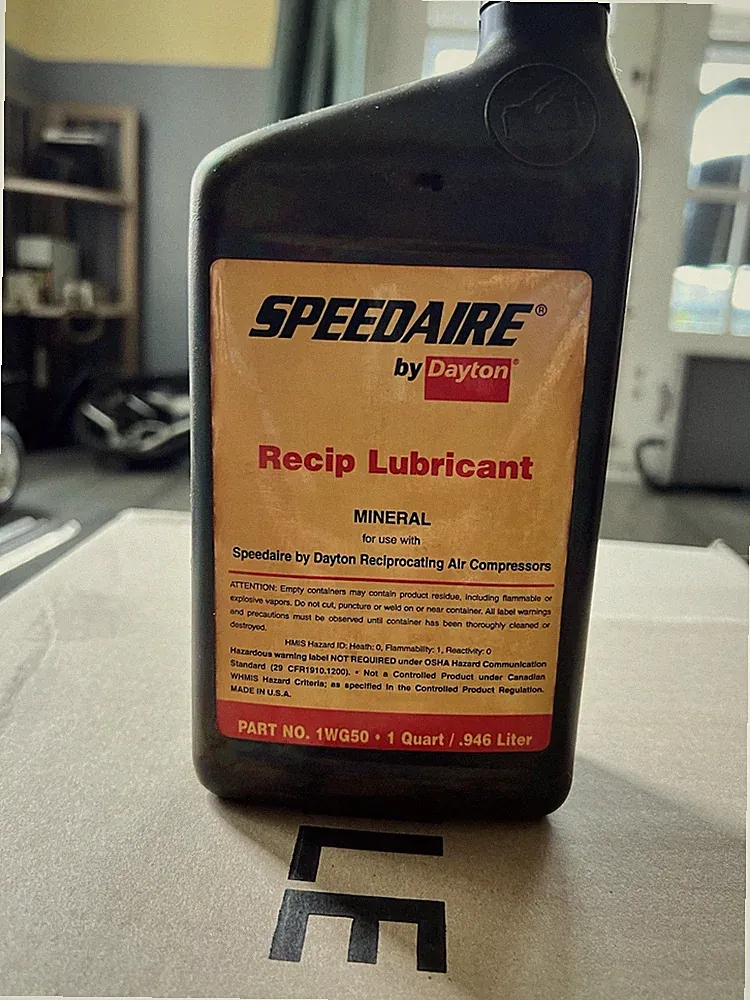 SPEEDAIRE MINERAL RECIPROCATING LUBRICANT AIR COMPRESSOR OIL 1 QUART 1WG50